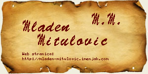 Mladen Mitulović vizit kartica